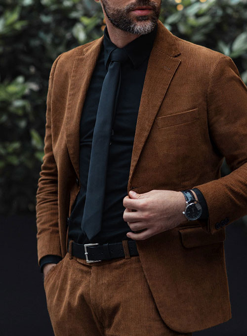 Spring Brown Corduroy Suit