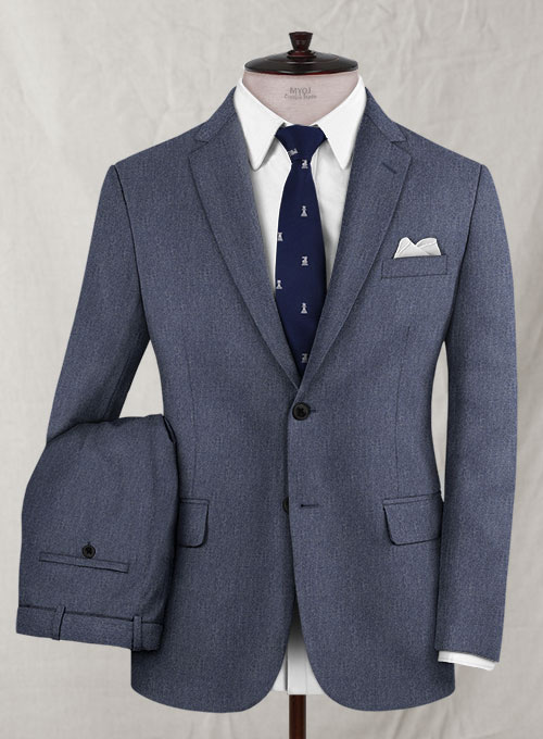 Steel Blue Flannel Wool Suit : Made To Measure Custom Jeans For Men ...