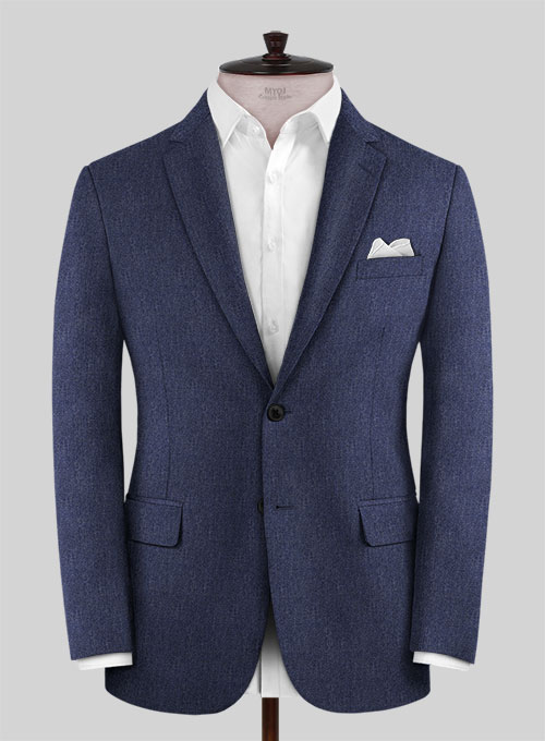 Steel Blue Flannel Wool Suit