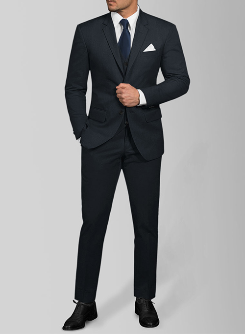 Stretch Summer Navy Blue Chino Suit