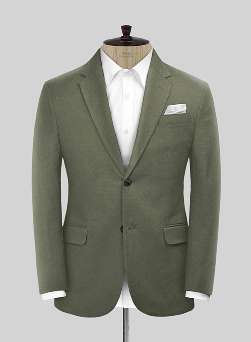 Stretch Summer Olive Green Chino Suit