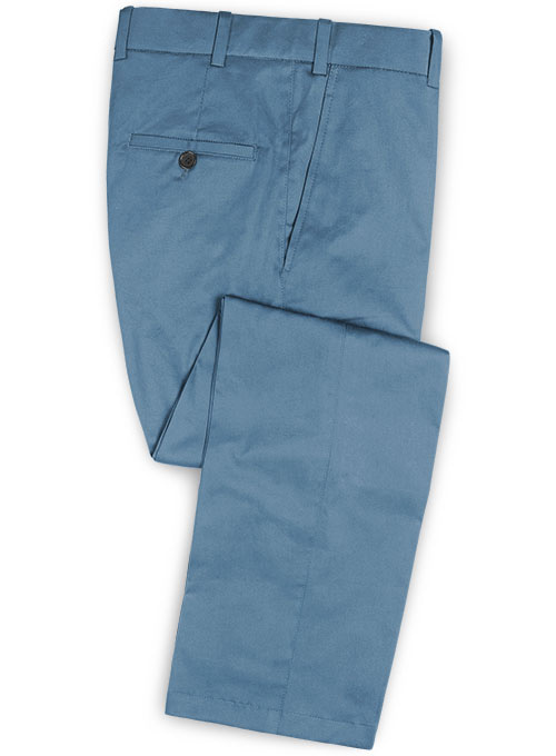 Stretch Summer Weight Saga Blue Chino Suit