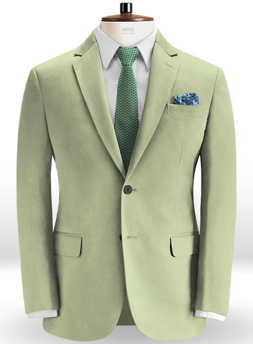 Stretch Summer Weight River Green Chino Suit