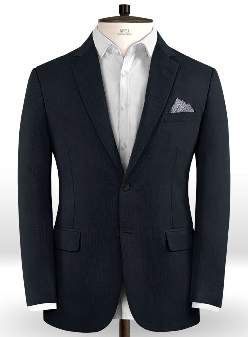 Stretch Blue Wool Suit