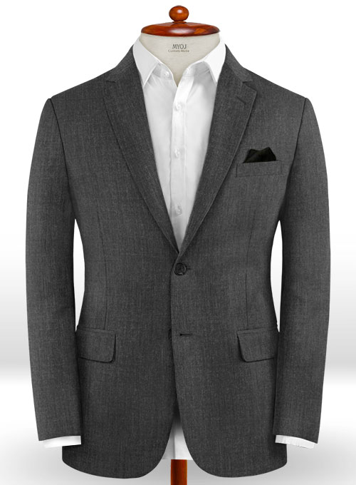 Stretch Charcoal Wool Suit - Click Image to Close
