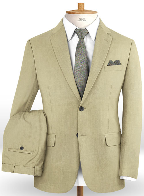 Stretch Khaki Wool Suit : Made To Measure Custom Jeans For Men & Women ...