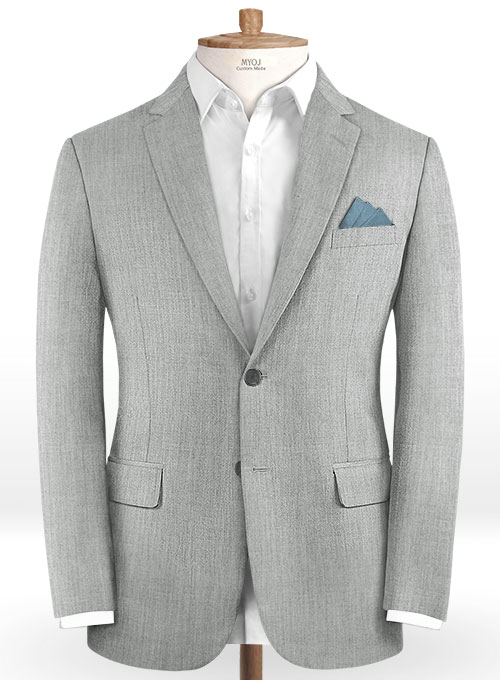 Stretch Light Gray Wool Suit - Click Image to Close