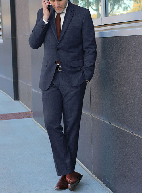 Stretch Royal Blue Wool Suit - Click Image to Close