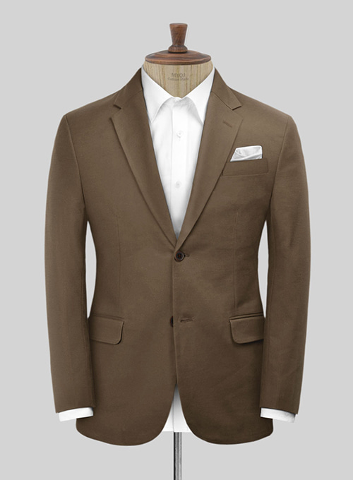 Stretch Summer Brown Chino Suit - Click Image to Close