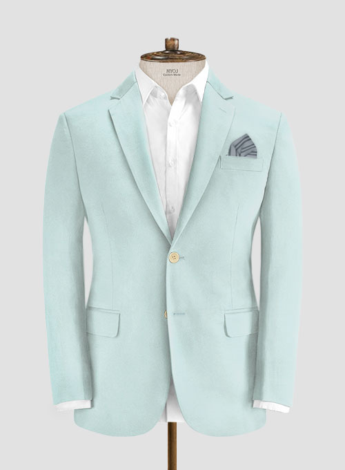 Stretch Summer Sea Blue Chino Suit