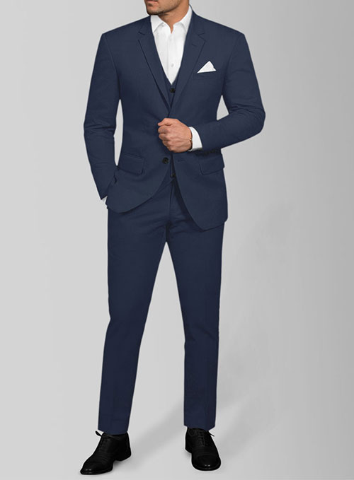 Stretch Summer Royal Blue Chino Suit - Click Image to Close