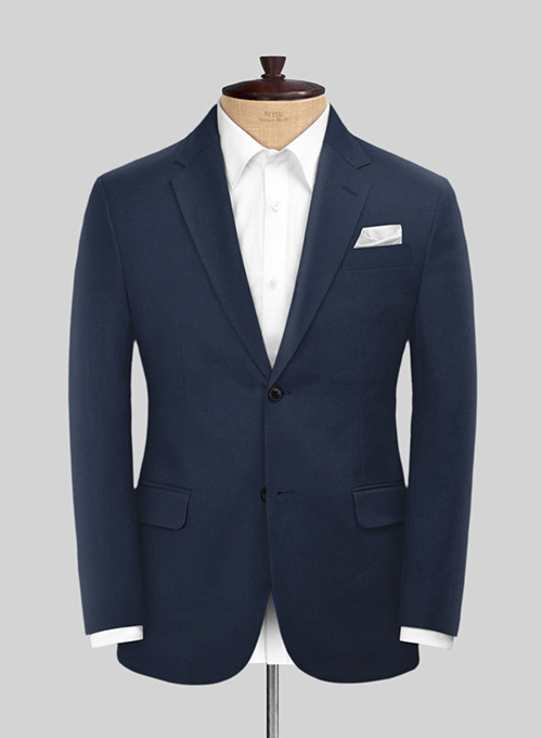 Stretch Summer Royal Blue Chino Suit - Click Image to Close