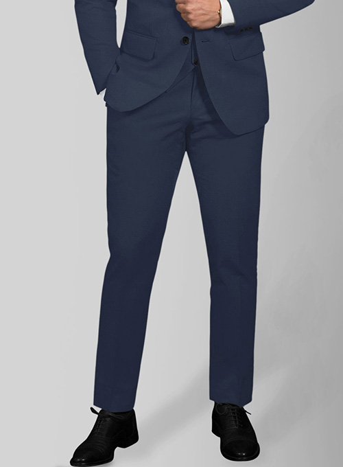 Stretch Summer Royal Blue Chino Suit - Click Image to Close