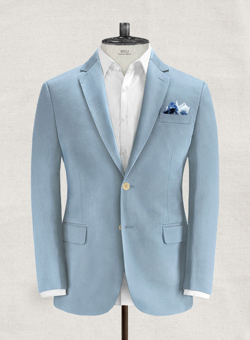 Stretch Summer Weight Steel Blue Chino Suit