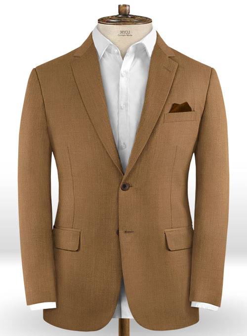 Stretch Tan Wool Suit