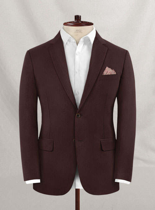 Stretch Wine Wool Suit