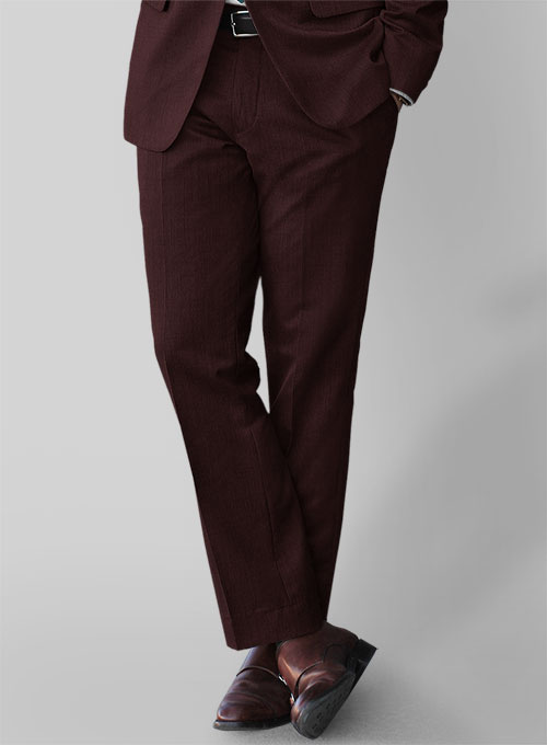 Stretch Wine Wool Suit