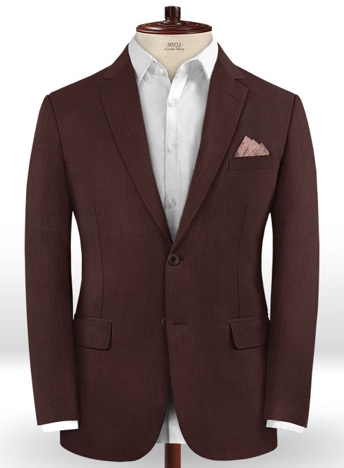 Stretch Wine Wool Suit - Click Image to Close