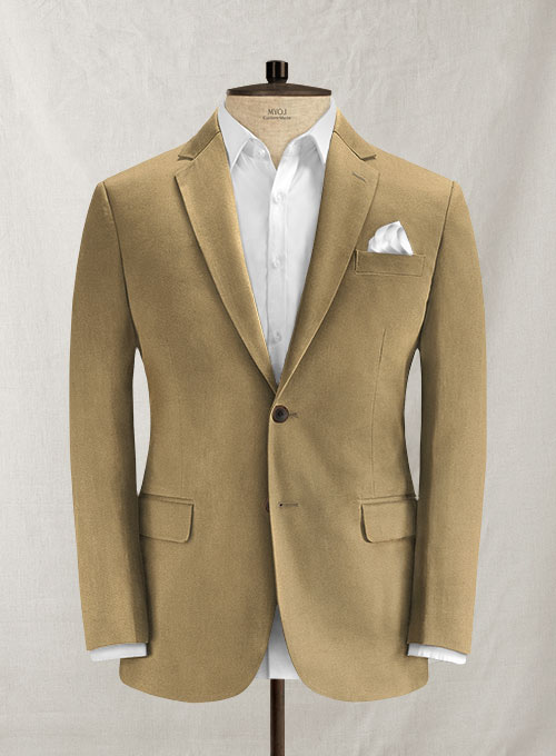 Tan Feather Cotton Canvas Stretch Suit - Click Image to Close