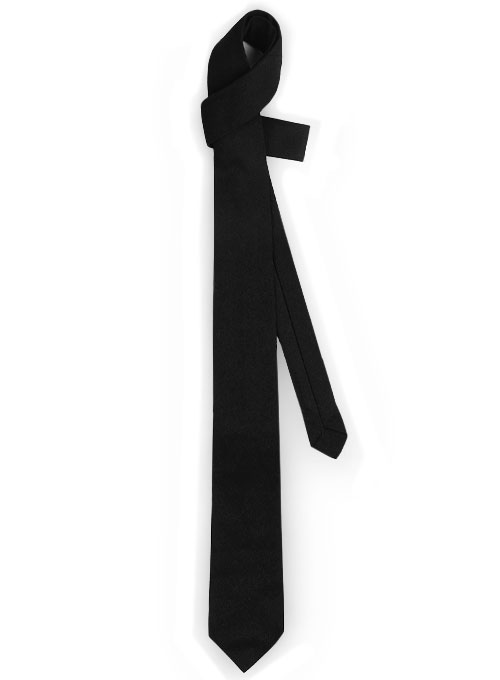 Linen Tie - Tropical Black