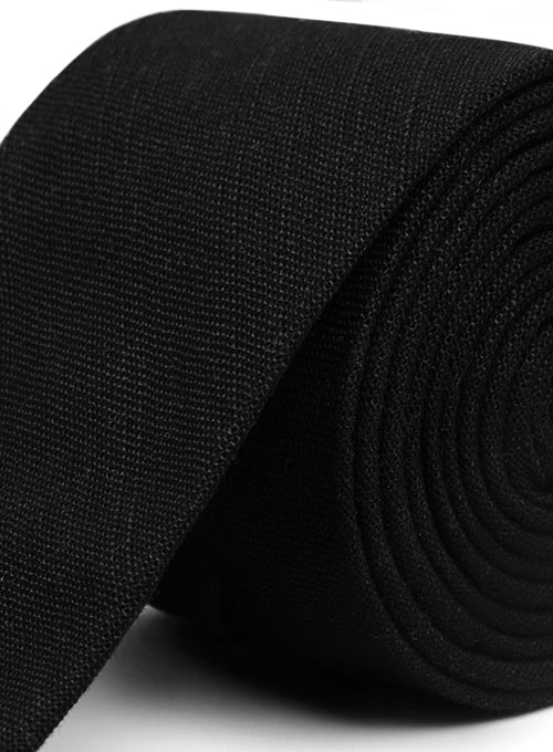 Linen Tie - Tropical Black