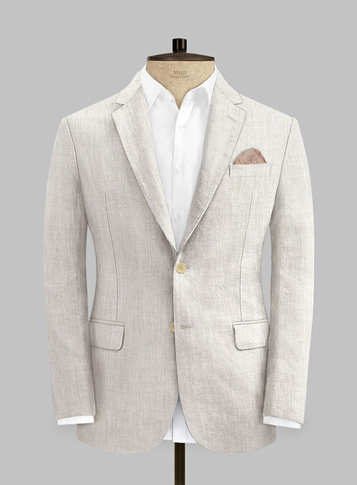 Tropical Beige Pure Linen Suit - Click Image to Close