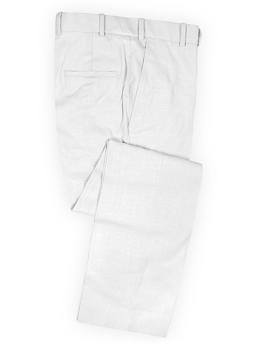 Tropical White Linen Pants - 32R