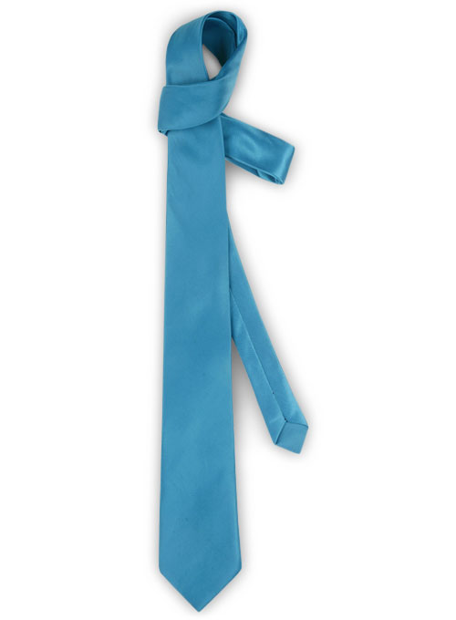 Turkish Blue Satin Tie - Click Image to Close