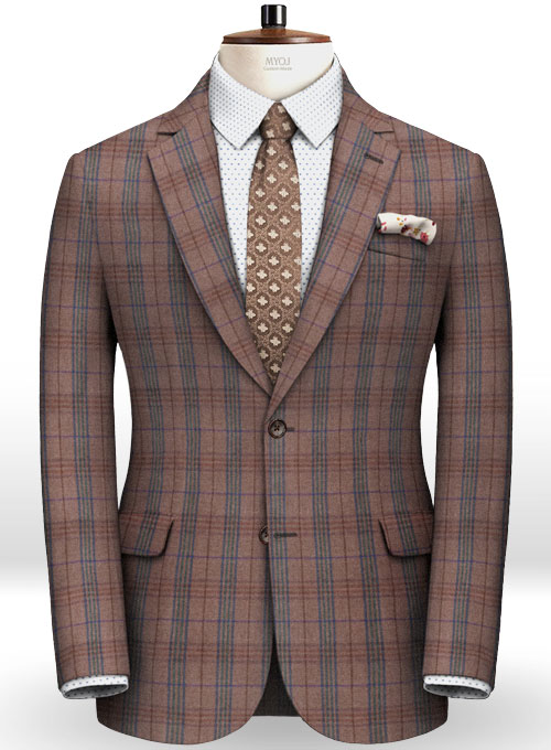 Turin Wine Feather Tweed Suit