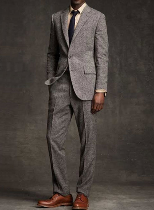 White tweed clearance suit