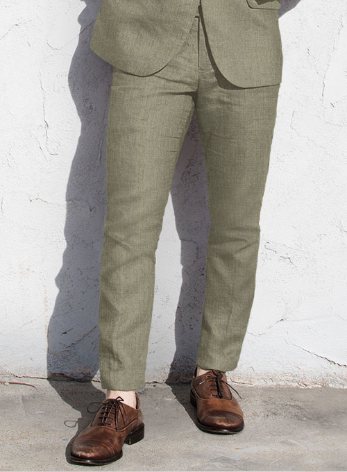 Umber Khaki Pure Linen Suit