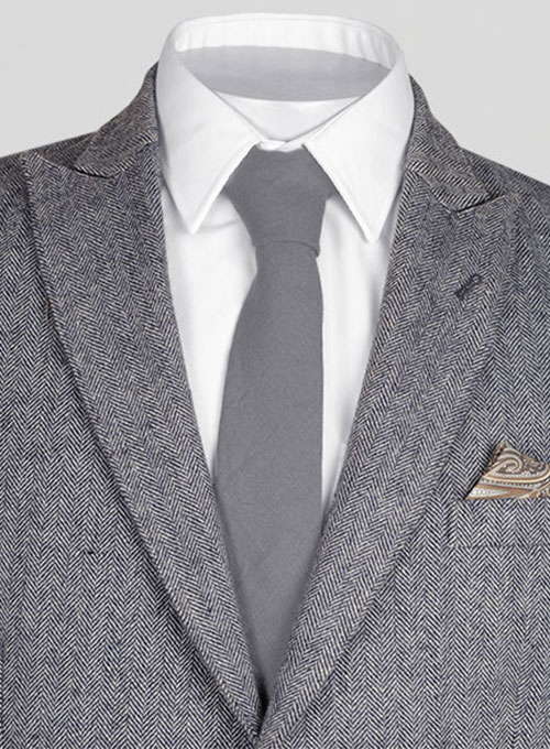 Vintage Herringbone Blue Tweed Jacket