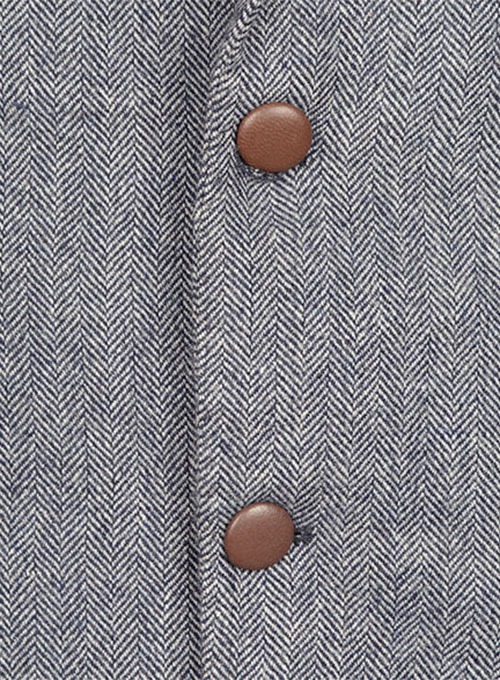 Vintage Herringbone Blue Tweed Jacket - Click Image to Close