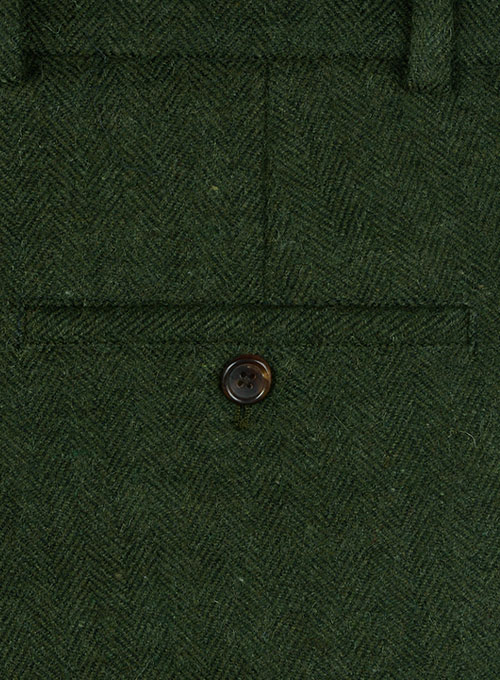 Vintage Herringbone Green Tweed Suit