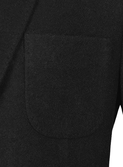Vintage Plain Black Tweed Patch Pocket Jacket - Click Image to Close