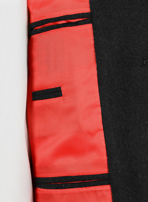 Vintage Plain Black Tweed Patch Pocket Jacket - Click Image to Close
