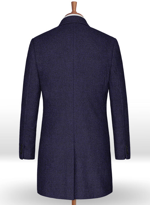 Vintage Rope Weave Purple Blue Tweed Overcoat