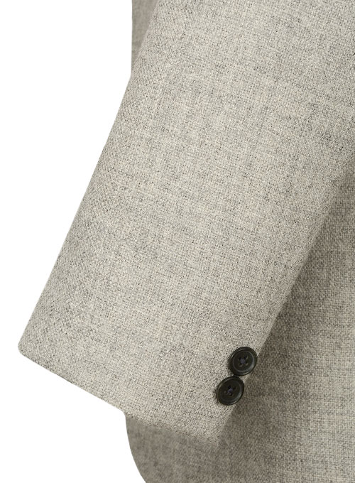 Vintage Rope Weave Light Gray Tweed Jacket - 40R