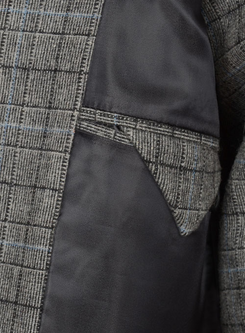 Vintage Sports Checks Gray Tweed Jacket
