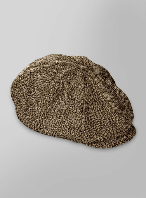 Vintage Glasgow Brown Tweed Newsboy Cap - Click Image to Close