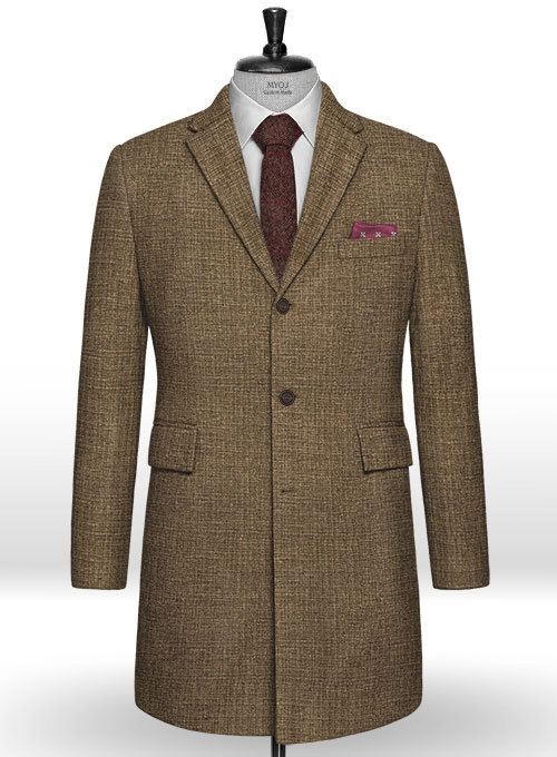 Vintage Glasgow Brown Tweed Overcoat
