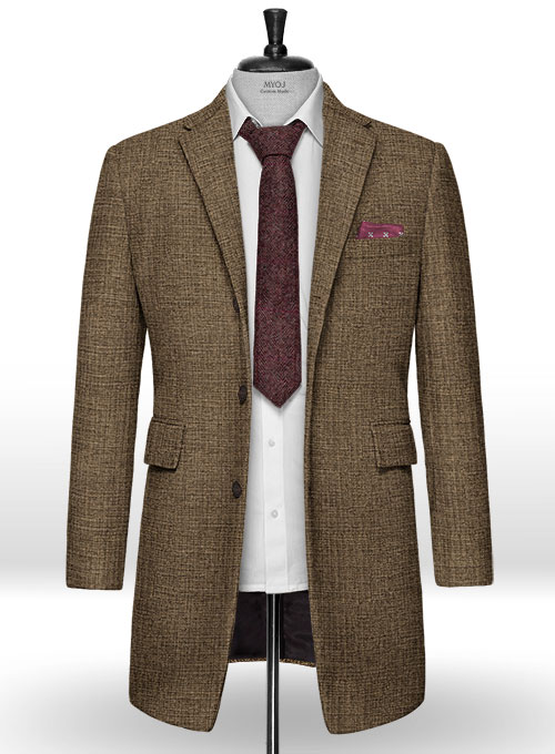 Vintage Glasgow Brown Tweed Overcoat