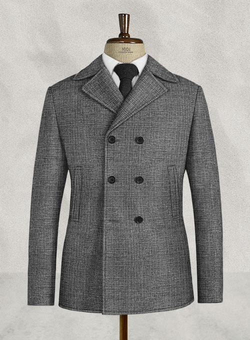Vintage Glasgow Gray Tweed Pea Coat