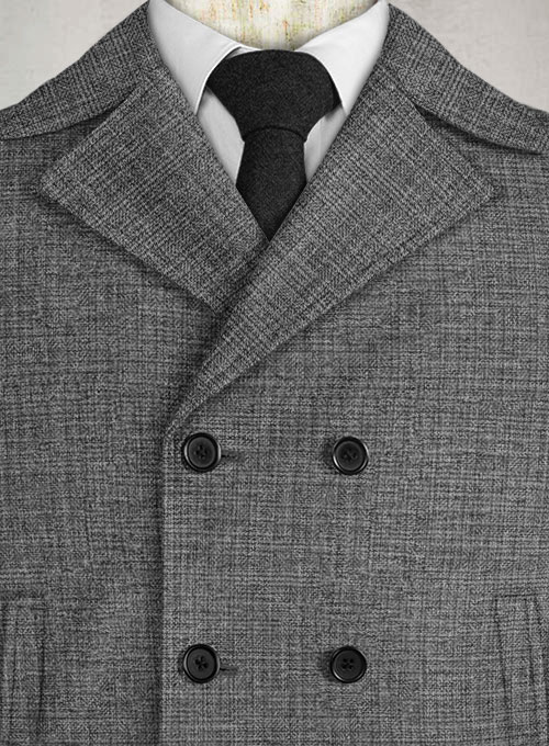Vintage Glasgow Gray Tweed Pea Coat