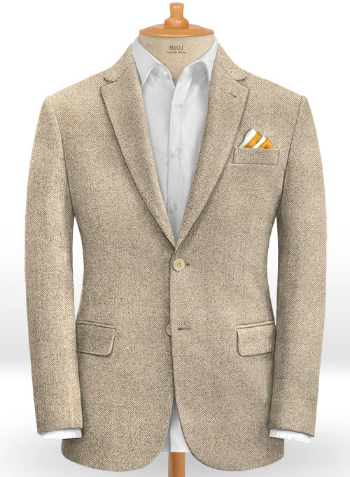 Wintage Men's Tweed Casual and Festive Blazer Coat Jacket : Beige1