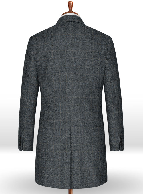 Vintage Milan Blue Tweed Overcoat