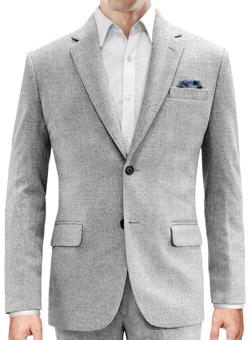 Vintage Rope Weave Light Gray Tweed Suit