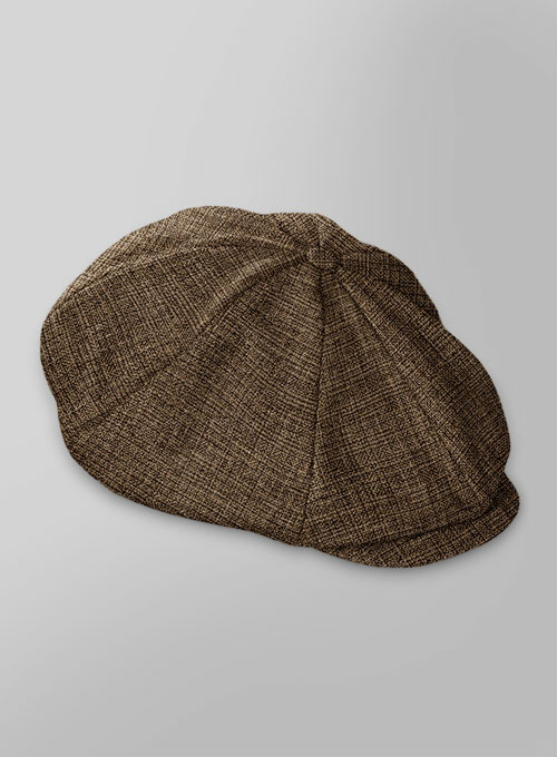 Vintage Glasgow Brown Tweed Newsboy Cap - Click Image to Close