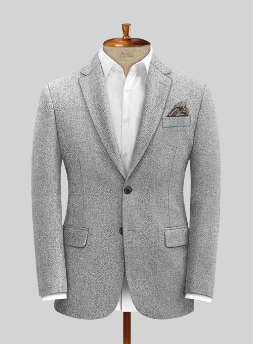 Vintage Plain Gray Tweed Suit