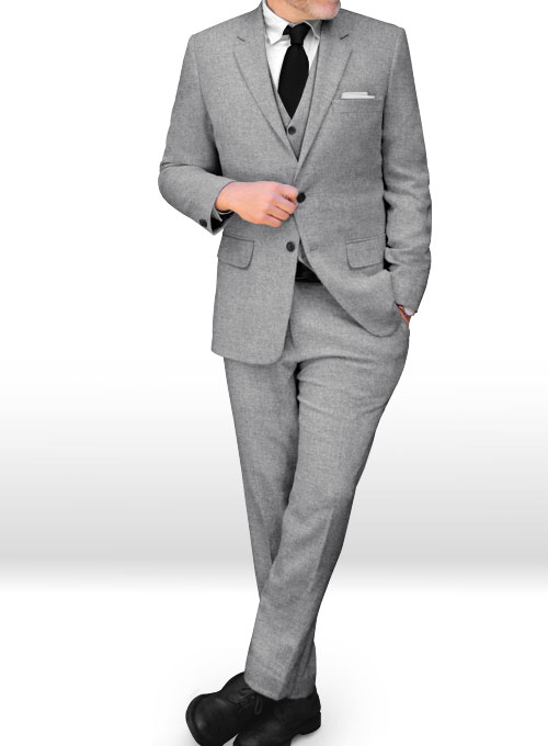 Vintage Plain Gray Tweed Suit - Click Image to Close